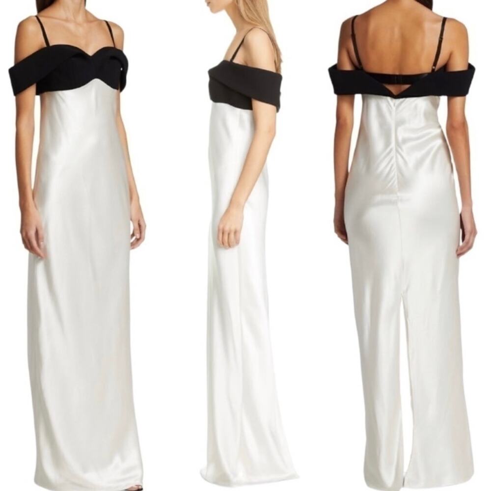 Brandon Maxwell Black and White Maxi Dress